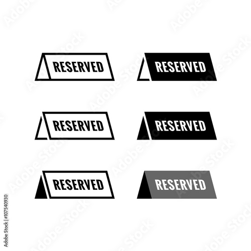 Reserved table icon. Black and white color variations.