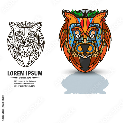 Creative multicolor and black and white logo and brandbook eleme