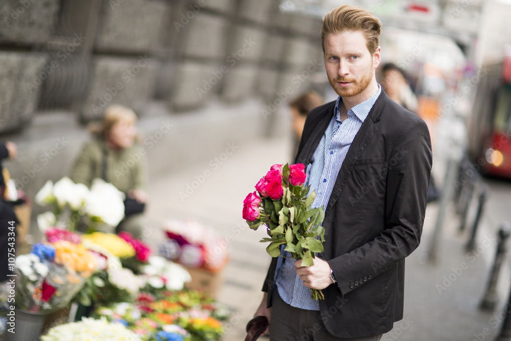 Man with flowers Man with flowers