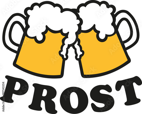 Beer mugs with german cheers