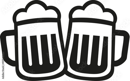 Beer mugs icon toasting