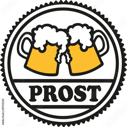 Beer emblem with cheers german