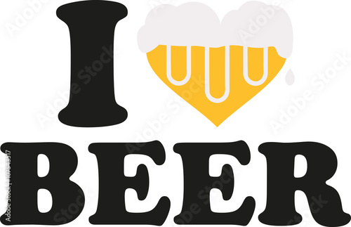 I love beer with heart full of beer