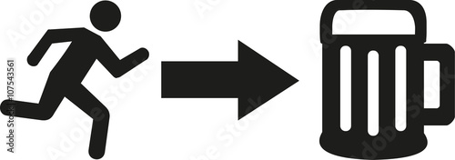 Exit sign with beer