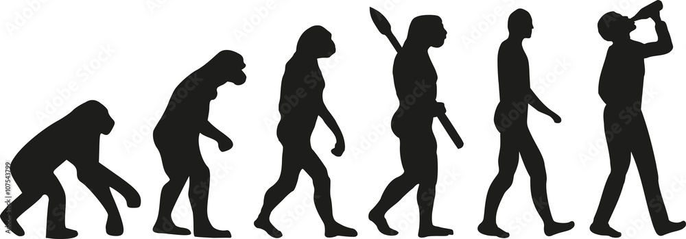 Evolution of drinking man