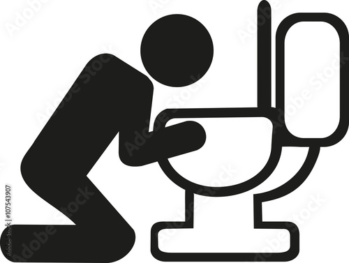 Puke in toilet after drinking photo