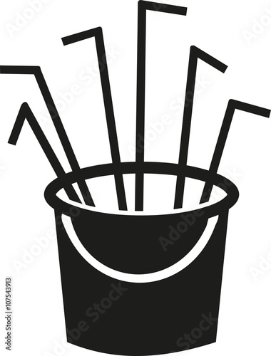 Bucket with sangria and straws