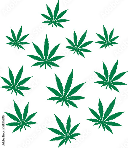 Marijuana pattern hemp leafs