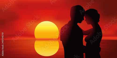 Amoureux - Coucher de soleil