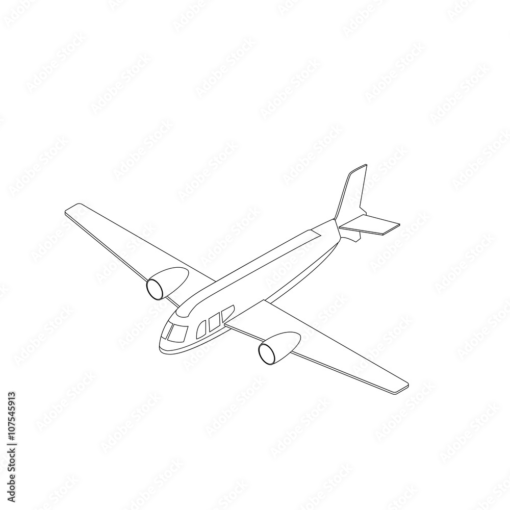 Isometric airplane icon Isometric airplane icon