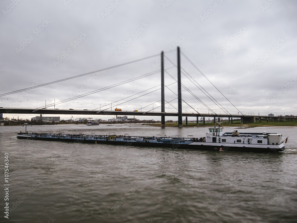 Bridge across the Rhine. Düsseldorf Bridge across the Rhine. Düsseldorf