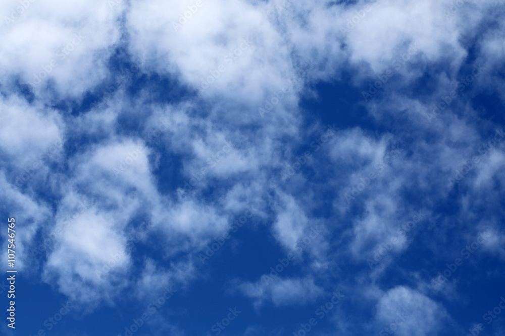 White clouds on the blue sky