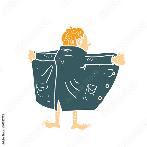 Obraz na płótnie Cartoon exhibitionist illustration