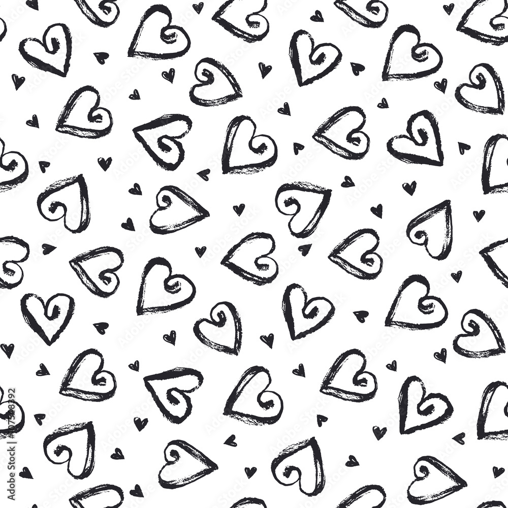 Seamless pattern with hearts