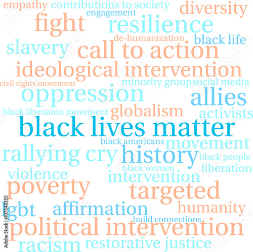 Black Lives Matter Word Cloud on a white background. 