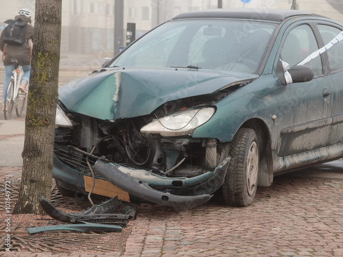 Helsinki, Finland - April, 4, 2016: crashed car in Helsinki, Finland © Dmitry Vereshchagin