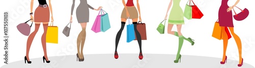 female models and shopping bags