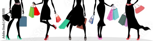 shopping bags and woman silhouettes photo