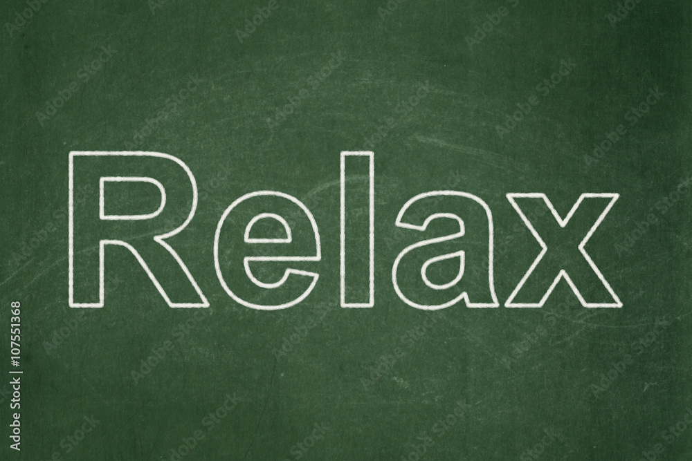 Entertainment, concept: Relax on chalkboard background Entertainment, concept: Relax on chalkboard background