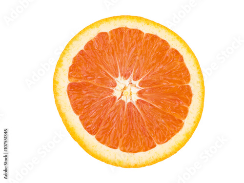 ripe orange fruit isolated on white background