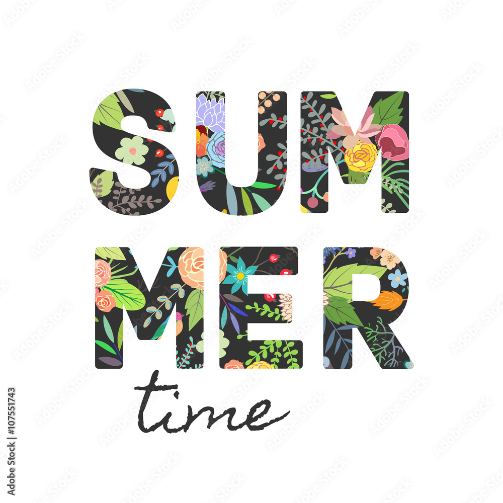 Summer background. Trendy floral pattern. Vector. Isolated