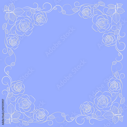 Simple floral frame in white 