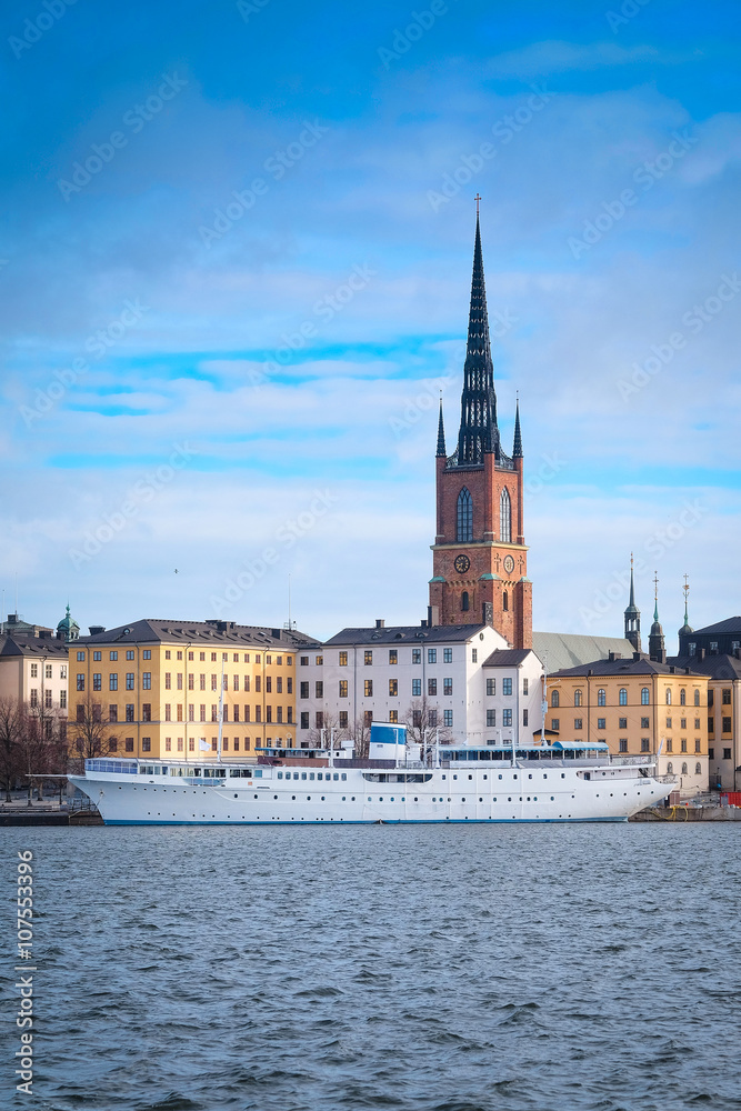 Stockholm, Sweden - March, 16, 2016: passenger ship in Stockholm, Sweden