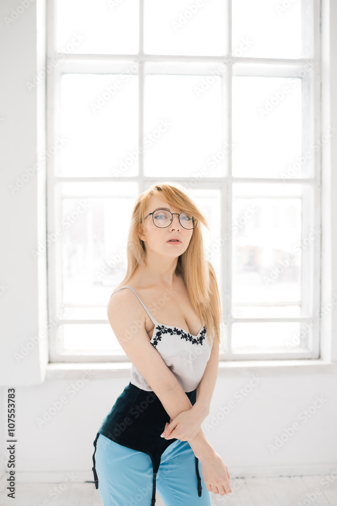 Studio portrait of beautiful trendy girl Studio portrait of beautiful trendy girl