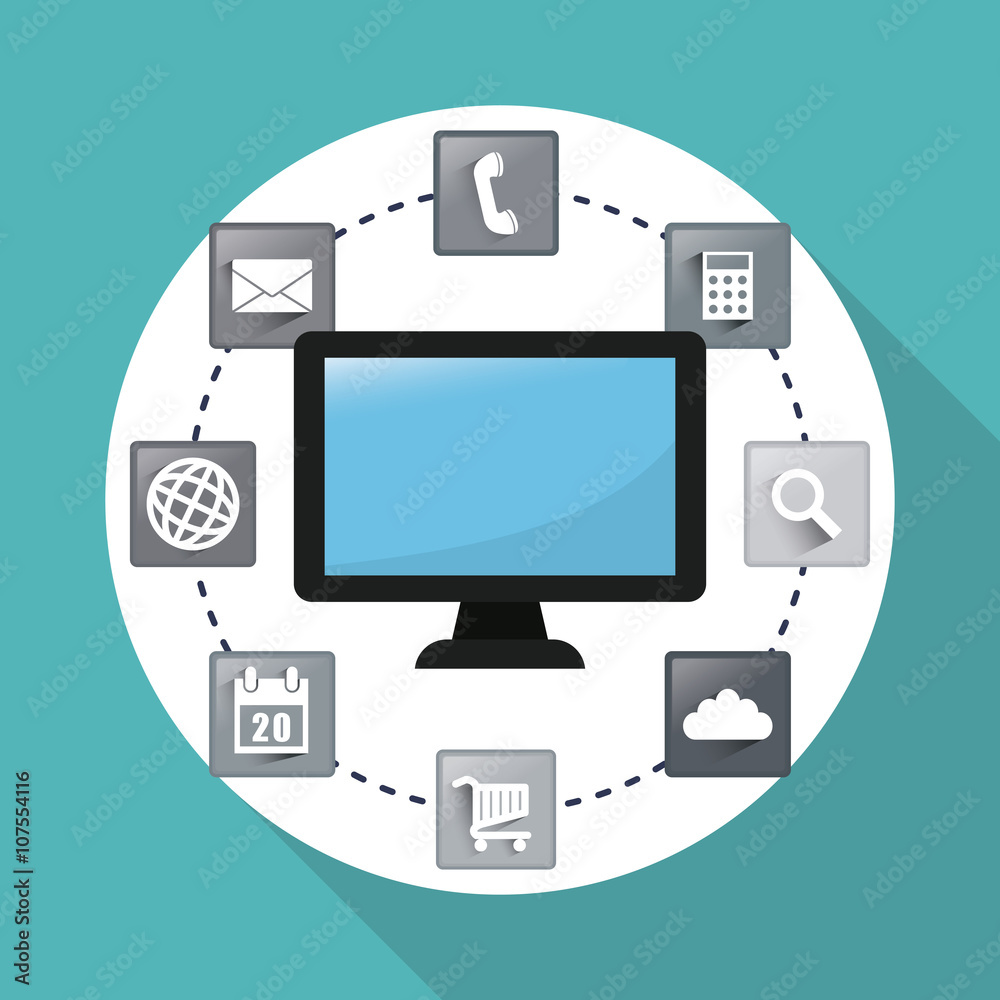 gadget and social media icons design, vector illustration gadget and social media icons design, vector illustration