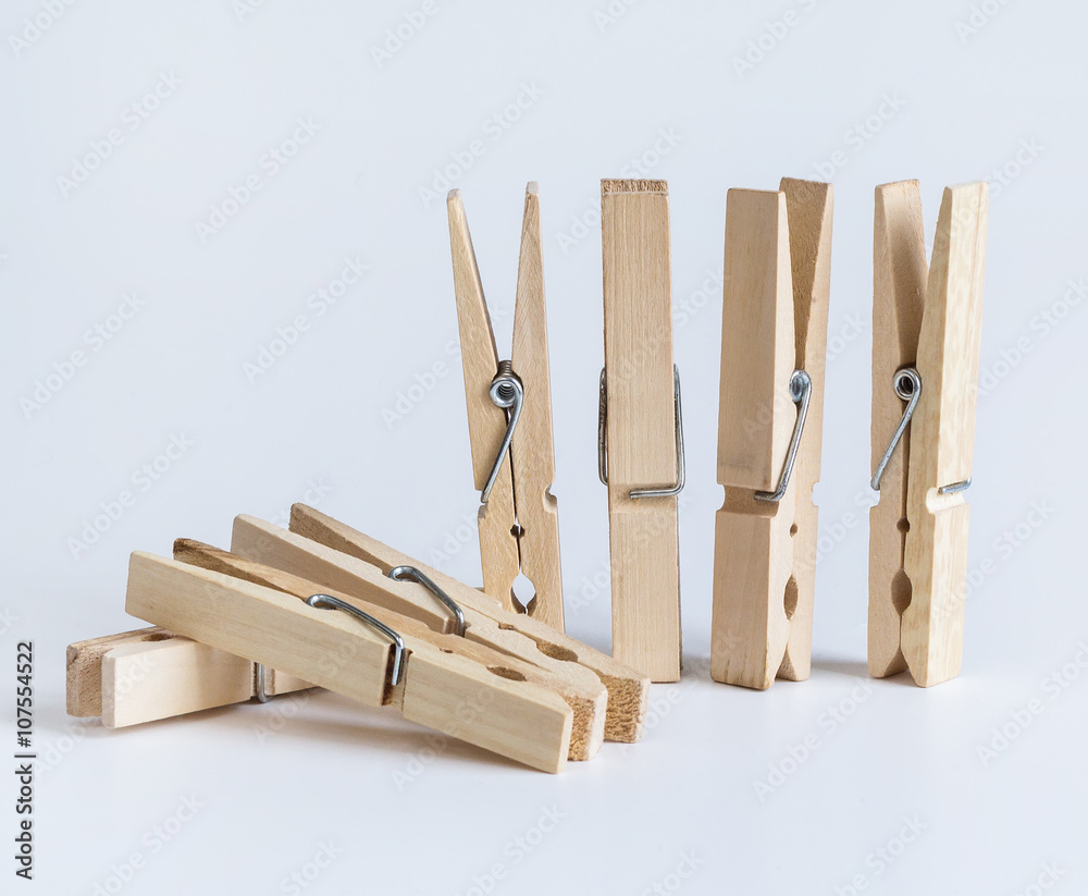 Wooden clothespins