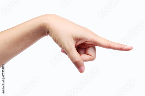 hand pointing isolated on white background