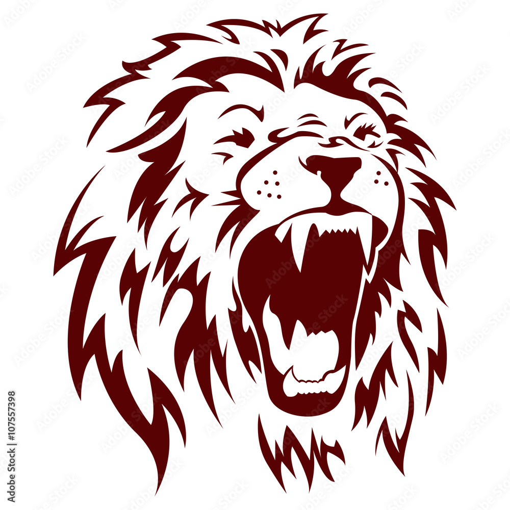 Naklejka premium Lion Angry