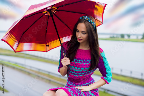 The woman under an umbrella