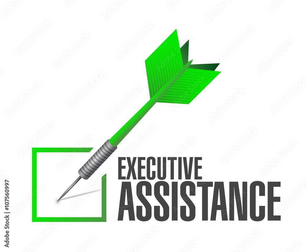 executive assistance check dart sign concept executive assistance check dart sign concept