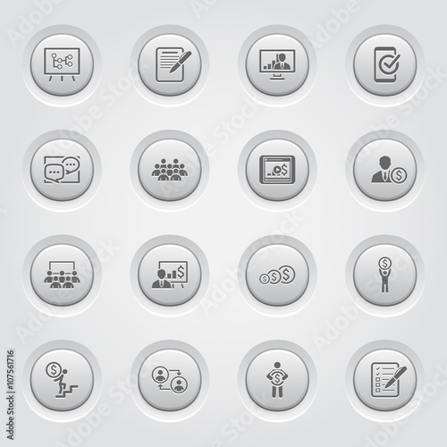 Business Coaching Icon Set. Online Learning.