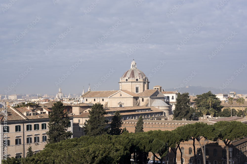 Beautiful panoramic view from the top of the Eternal City. Rome
