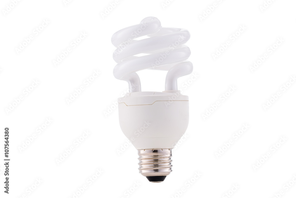 Fluocompact mini light bulb isolated on white background Fluocompact mini light bulb isolated on white background