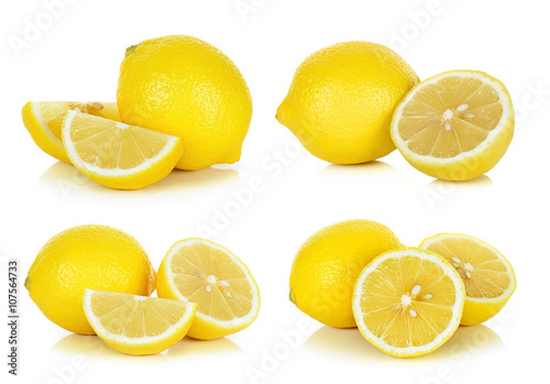 Yellow Lemon isolated on the white background