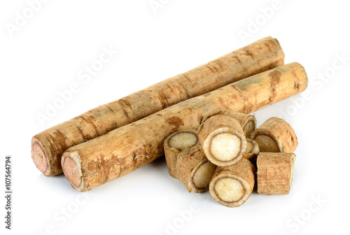Papier peint Burdock roots isolated on the white background