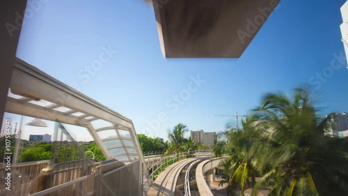 summer day miami downtown metro circle ride 4k time lapse florida usa
 photo