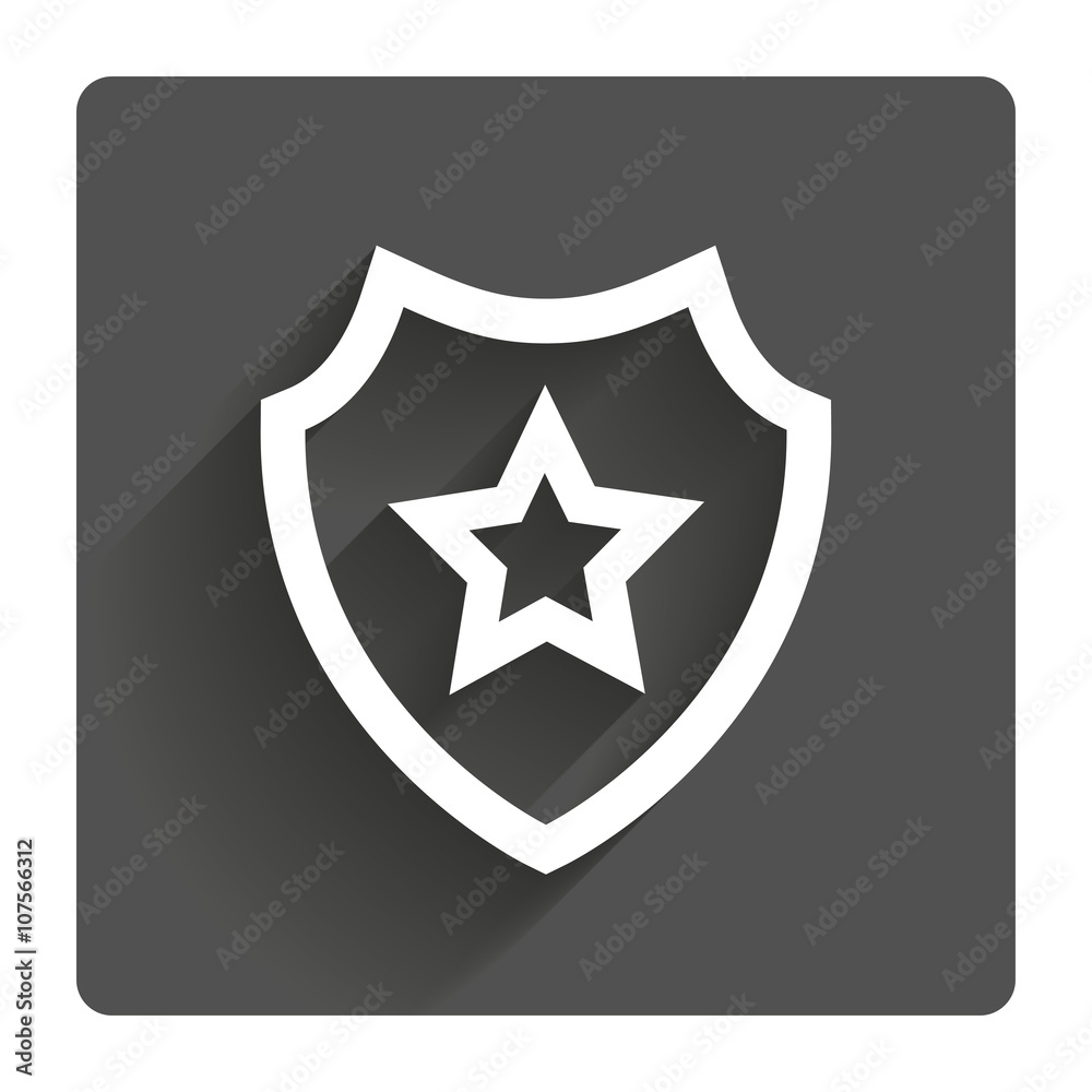 Shield with star icon. Favorite protection. Shield with star icon. Favorite protection.