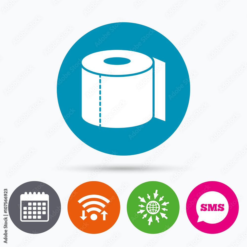 Toilet paper sign icon. WC roll symbol. Toilet paper sign icon. WC roll symbol.