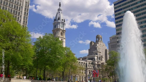 summer day philadelphia love park fountain 4k pennsylvania usa

