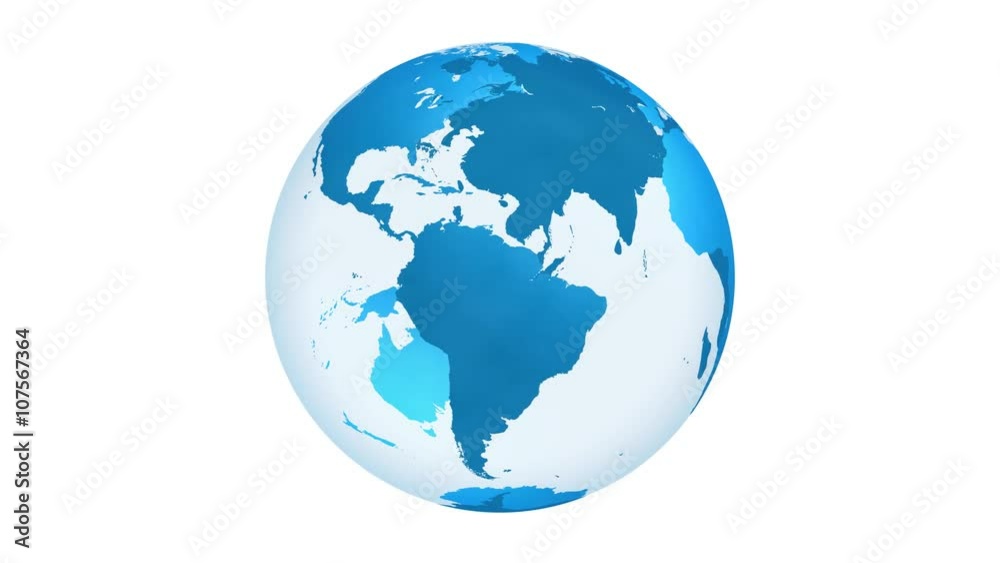 Earth - spinning planet isolated on white background. 4K HD video.