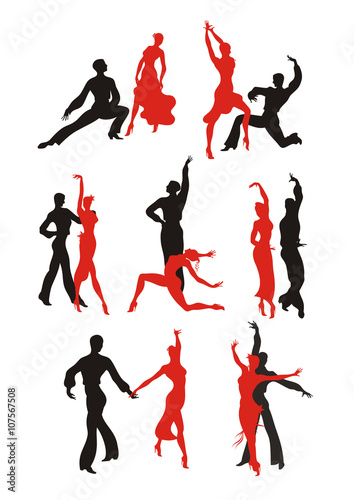 dance Paso Doble set. lady and gentleman dance pasodoble