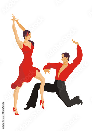 Paso doble dance. ballroom dancing couple