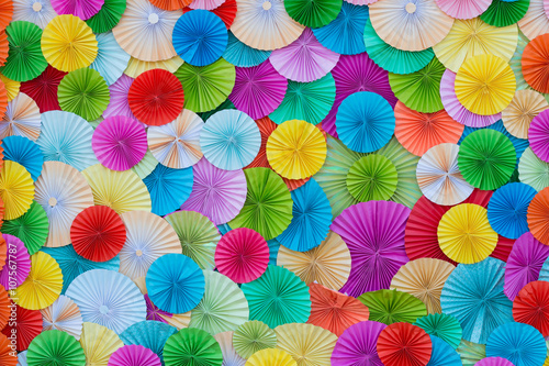 circle shape of origami colors papers.