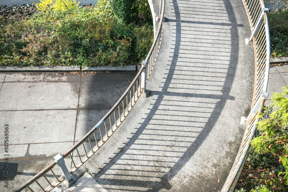 curved concrete elevated footpath in portland