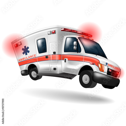 ambulance speeding ,vector cartoon