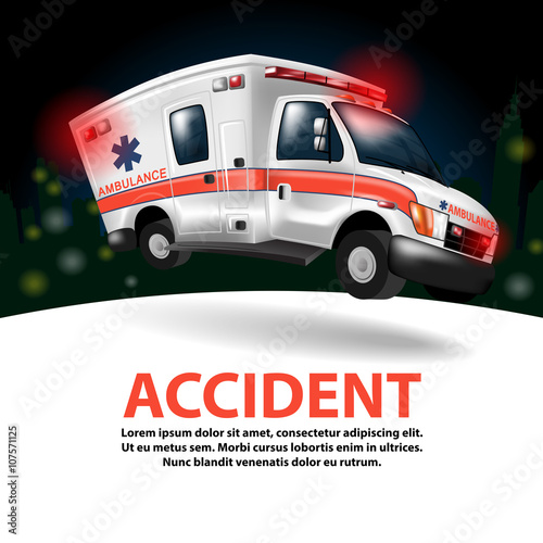 ambulance speeding ,vector cartoon